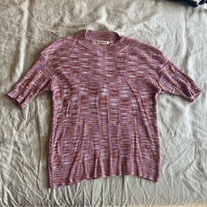 Natura retro short-sleeved Mockneck